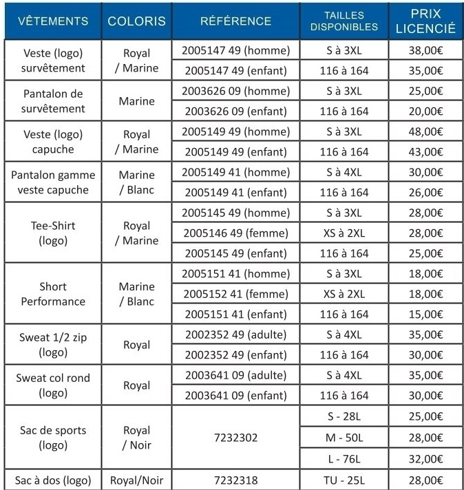 tarifs 2025/26 - Club Omnisports Sarralbe Handball